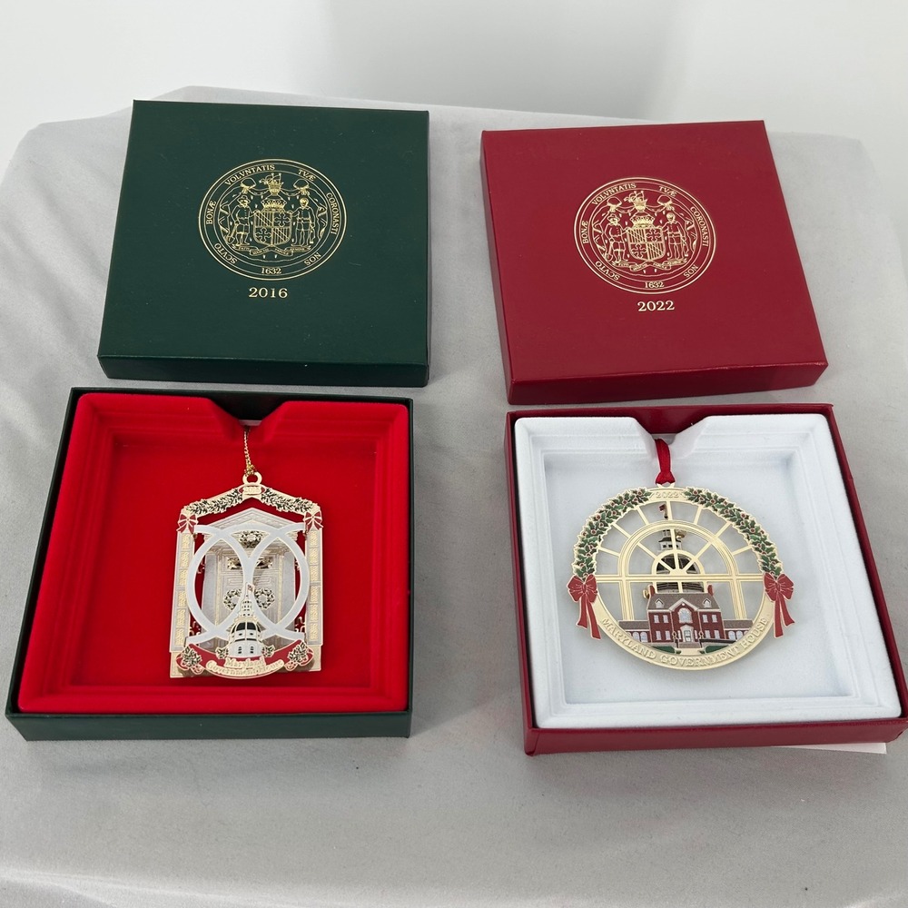 Maryland Government House Holiday Ornament Set 2016 2022 Yumi Hogan Collectible